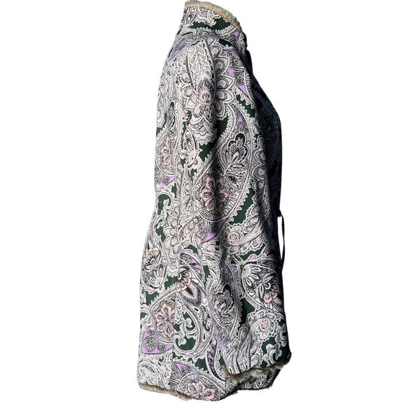 Chico’s reversible paisley faux fur water resistant jacket size large - Picture 6 of 12